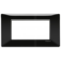 Placca Vimar Plana 4 moduli colore nero in tecnopolimero 14654.05