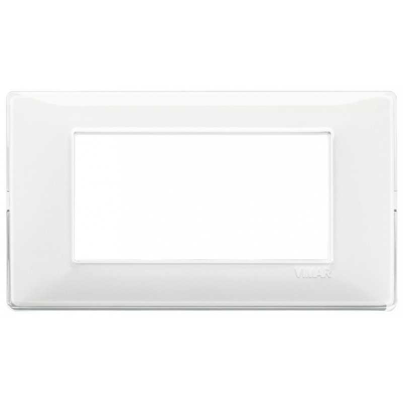 Placca Vimar Plana 4 moduli Reflex neve in tecnopolimero 14654.41