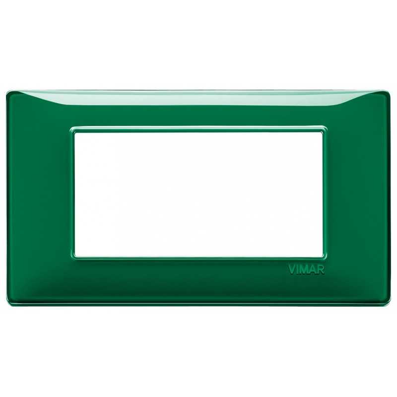 Placca Vimar Plana 4 moduli Reflex smeraldo in tecnopolimero 14654.47