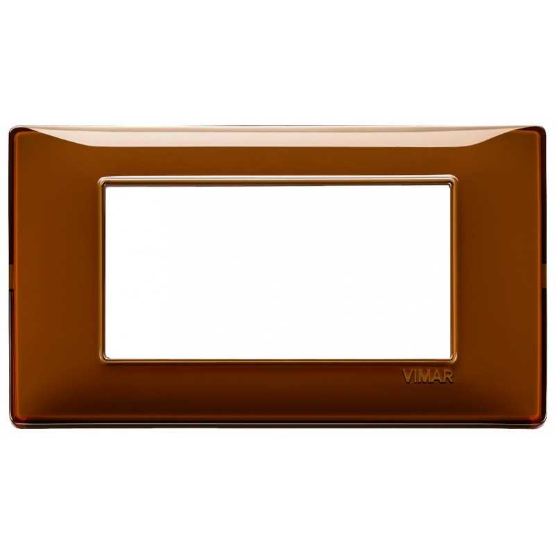 Placca Vimar Plana 4 moduli Reflex tabacco in tecnopolimero 14654.49