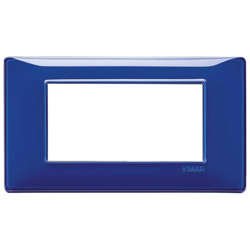 Placca Vimar Plana 4 moduli Reflex zaffiro tecnopolimero 14654.50