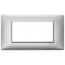 Placca 4 moduli argento metallizzato Vimar Plana 14654.71