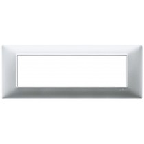 Placca Vimar Plana 7 moduli argento opaco in tecnopolimero 14657.20