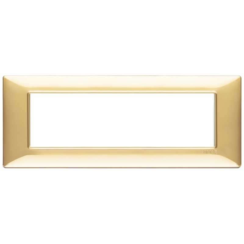Placca Vimar Plana 7 moduli oro lucido in tecnopolimero 14657.24
