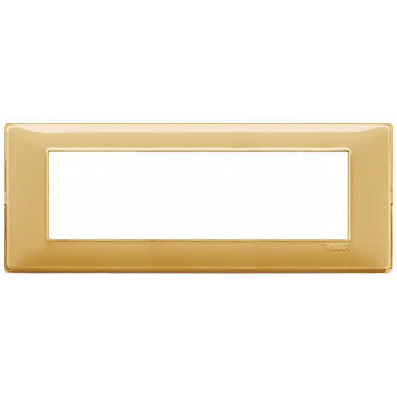 Placca Vimar Plana 7 moduli Reflex ambra in tecnopolimero 14654.43