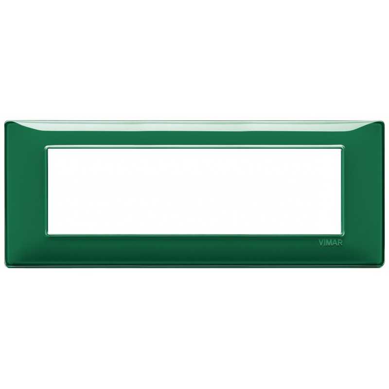 Placca Vimar Plana 7 moduli Reflex smeraldo in tecnopolimero 14657.47