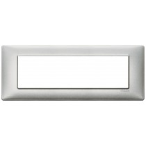 Placca Vimar Plana 7 moduli argento metallizzato in metallo 14657.71