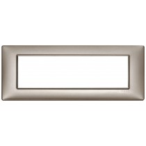Placca Vimar Plana 7 moduli metallo nichel perlato 14657.74