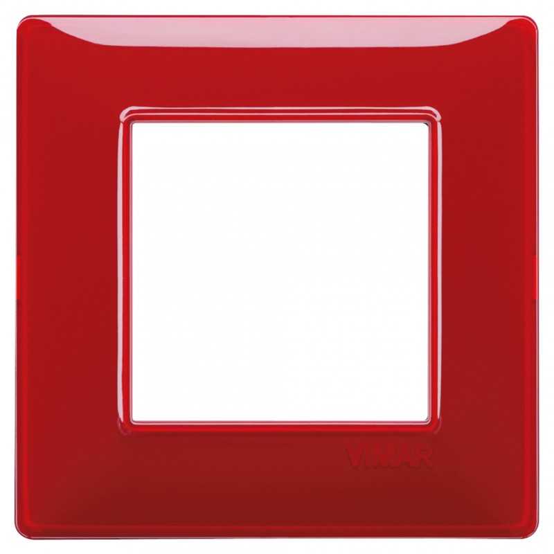 Placca Vimar Plana 2 posti, Reflex rubino in tecnopolimero 14642.51