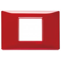 Placca Vimar Plana 2 posti centrali reflex rubino 14652.51