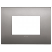 Placca Classic Vimar Arkè  3 moduli metallo nichel nero 19653.10