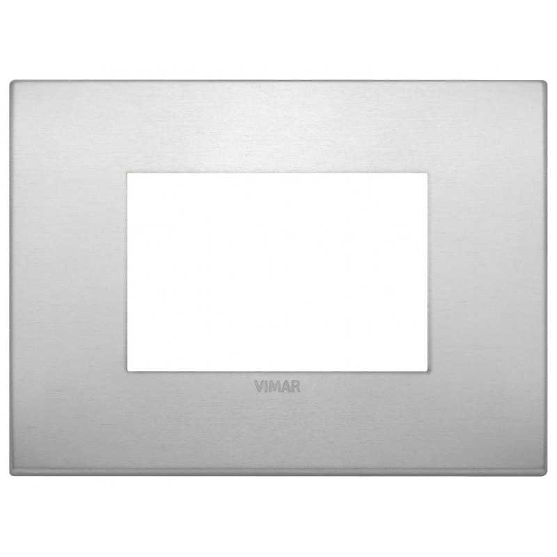 Placca Classic Vimar Arkè  3 moduli alluminio naturale 19653.15