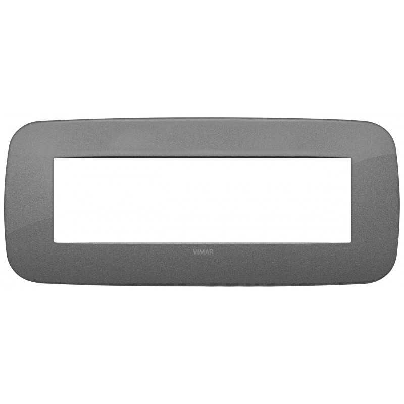 Placca Vimar Arkè Round 7 moduli Metallo ardesia codice 19687.22