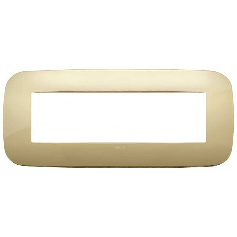 Placca Vimar Arkè Round 7 moduli oro Metallo codice 19687.27