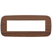 Placca Vimar Arkè Round 7 moduli Legno naturale noce 19687.51