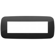 Placca Vimar Arkè Round 7 moduli nero in tecnopolimero 19687.81