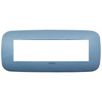 Placca Vimar Arkè Round 7 moduli blu in tecnopolimero 19687.86