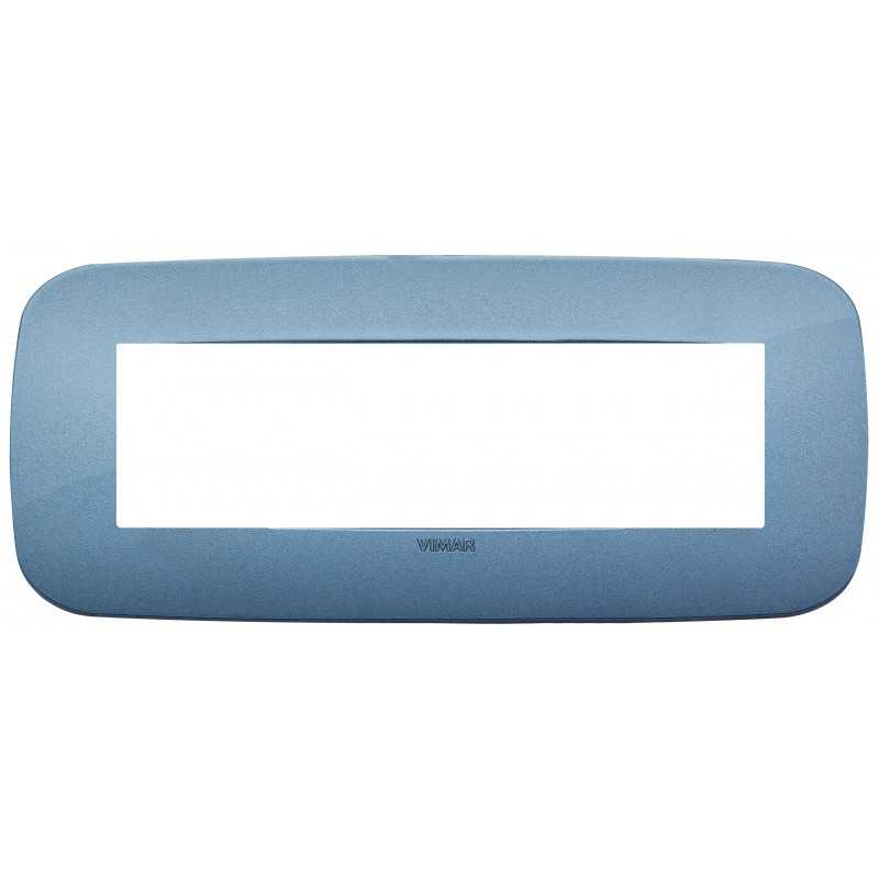 Placca Vimar Arkè Round 7 moduli blu in tecnopolimero 19687.86
