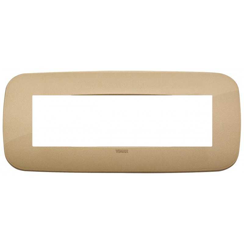 Placca Vimar Arkè Round 7 moduli tecnopolimero oro antico 19687.88