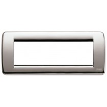 Placca Vimar Idea Rondo' 6 Moduli nichel spazzolato 16756.34