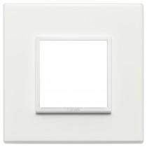 Placca Vimar Eikon Evo 2 posti  Bianco Totale alluminio 21642.17