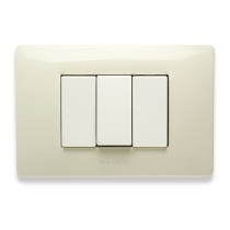 Placca Master Mix Bianco safari in tecnopolimero 3 posti 21MX283