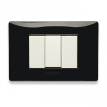 Placca Master Mix Nero Panther in tecnopolimero 3 posti 21MX203