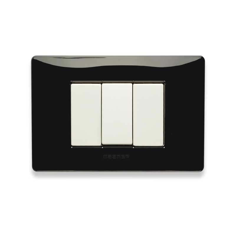 Placca Master Mix Nero Panther in tecnopolimero 3 posti 21MX203