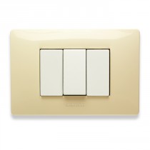 Placca Master Mix Bianco Parigi in tecnopolimero 3 posti 21MX123