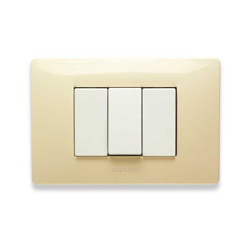 Placca Master Mix Bianco Parigi in tecnopolimero 3 posti 21MX123