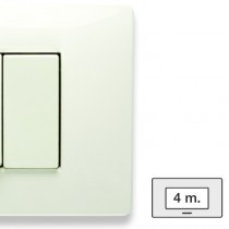 Placca Master Mix Bianco aspen in tecnopolimero 4 posti 21MX104