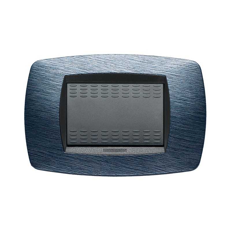 Placca Master Modo Satinato blu  in tecnopolimero 3 posti 39TC523