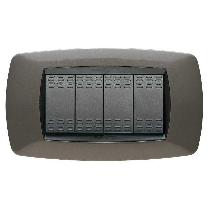 Placca Master Modo Grigio antracite in tecnopolimero 4 posti 39TC384