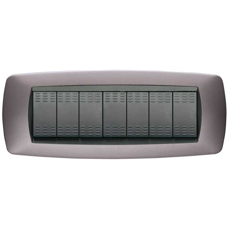 Placca Master Modo Bronzo opaco in tecnopolimero 7 posti 39TC557