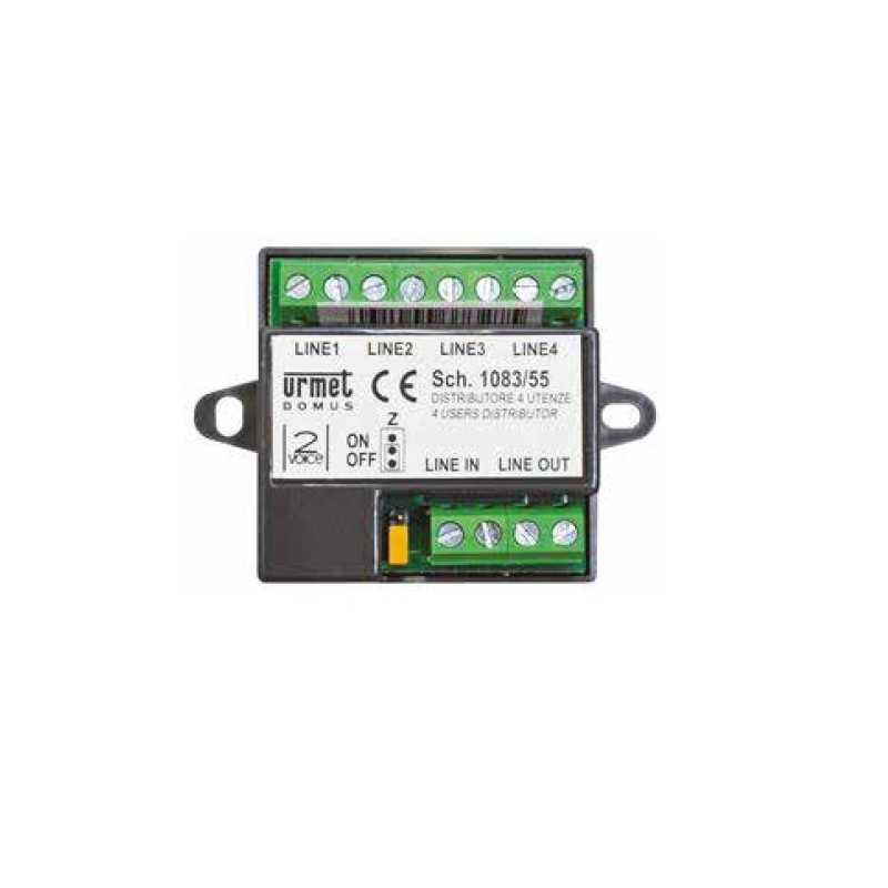 Distributore video 4 Utenze per sistema 2 fili Urmet 1083/55