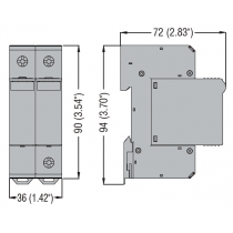 Dimensione Scaricatore di Sovratensione Tipo 2 600VDC - Lovato SA2DG600M2