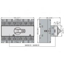 Dimensione Interblocco Meccanico GA063A..GA125A Lovato GAX5001