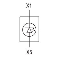 Schema elettrico Spia Led Gialla 24V per serie Platinum Lovato LPXLPB5