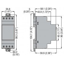 Dimensioni RELE' PROT.RETE MONO.208-240VAC PMV55A240