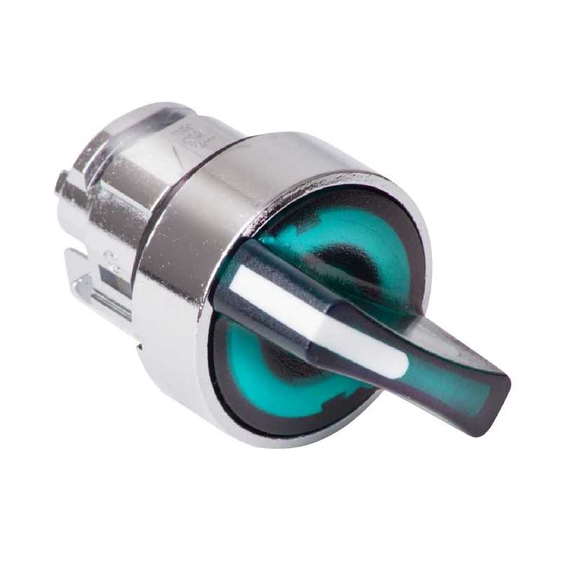 Testa Selettore Illuminabile VERDE due posizioni LED Schneider ZB4BK1233