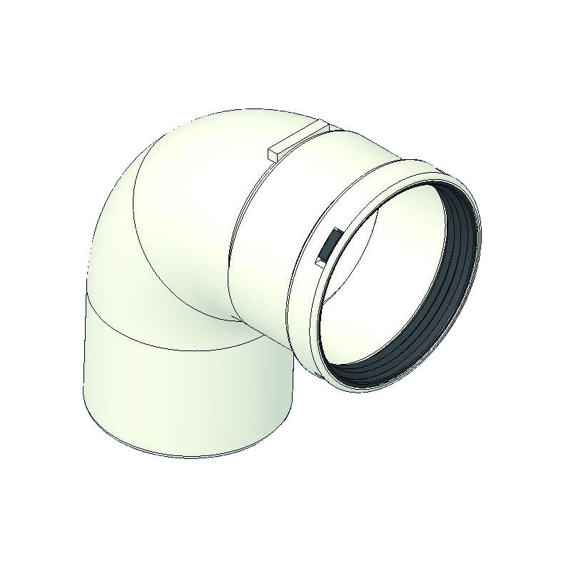 Curva MF 90° in P.P. diametro 80  con guarnizione TECNOGAS 51272