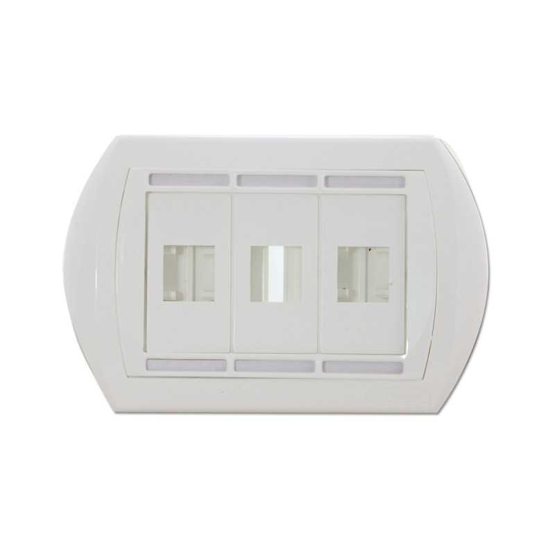 Placca universale autoportante per scatola da incasso 3 uscite Fanton 23952