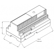 Dimensioni alimentatore di Sistema 2 Voice 10 moduli din Urmet 1083/20A