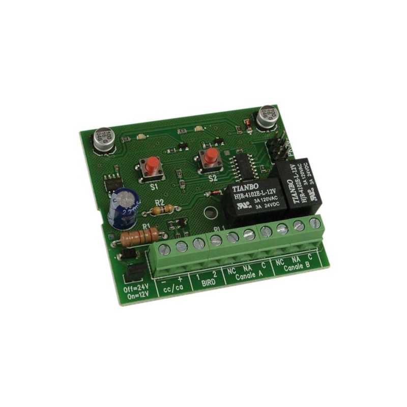Decoder bicanale con relè monostabile per Bird Hiltron DX20