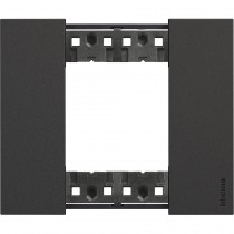 Placca Nera Bticino Living Now due posti tecnopolimero KA4802KG