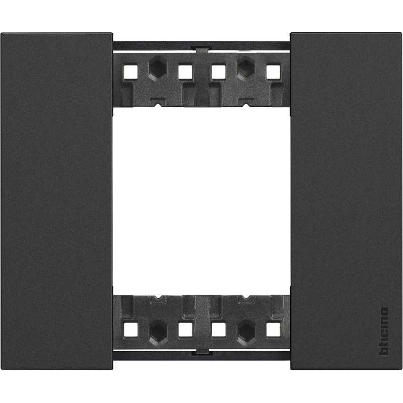 Placca Nera Bticino Living Now due posti tecnopolimero KA4802KG