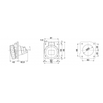 Presa CEE Fissa da Incasso Rossa 3P+N+T 16A 380V Cablaggio a Vite Gewiss 62232H