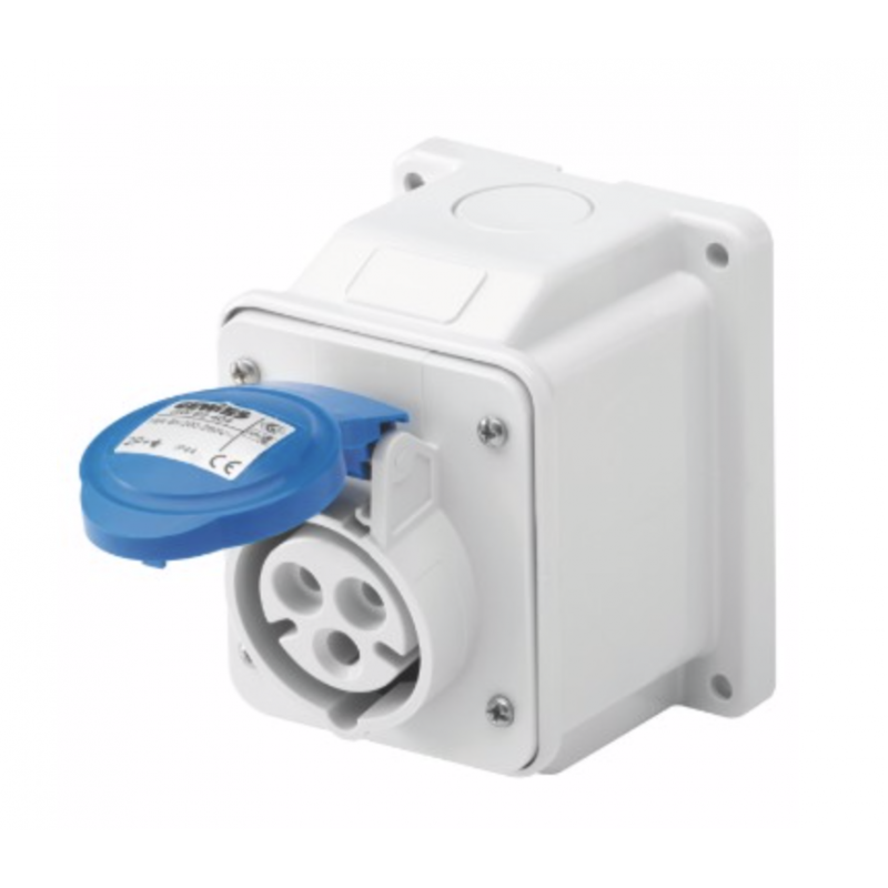 Presa CEE Fissa a Parete Blu 2P+T 16A 220V Cablaggio a vite Gewiss 62404