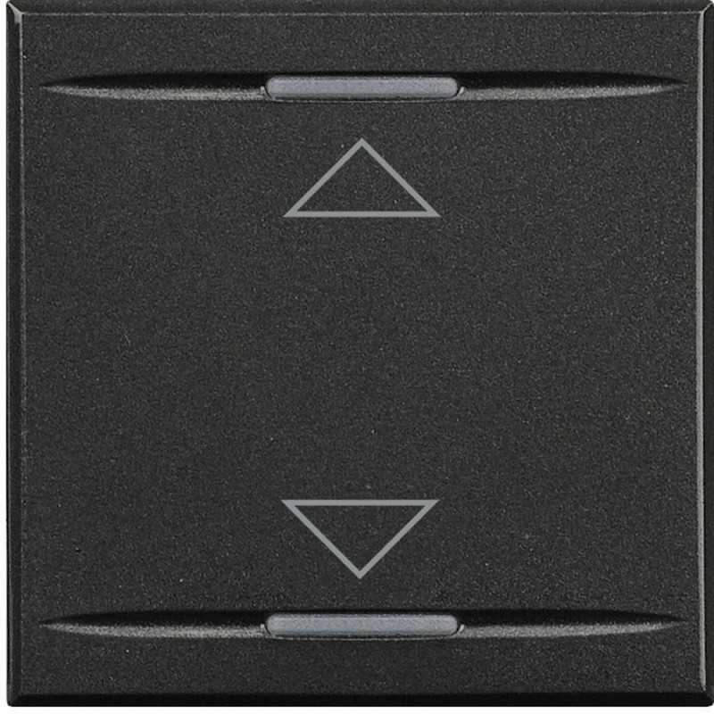 Copritasto 2 Funzioni Con Simbolo SU GIU' con Lenti Illumiabili 2 Posti Serie Civili Bticino Axolute Scura HS4911/2AH