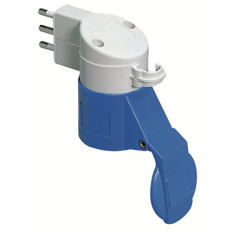 Adattatore da Presa Civile a Presa Industriale 2P+T Blu 16A 230V Gewiss 64208